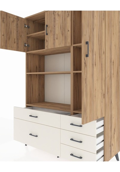 Hyperion Dolap 7 Raflı 5 Çekmeceli 3 Kapaklı 132x44x195 Çam-ç... Çam Hyperion Dolap 7 Raflı 5 Çekmeceli 3 Kapaklı 132x44x195 Çam-ç... Çam