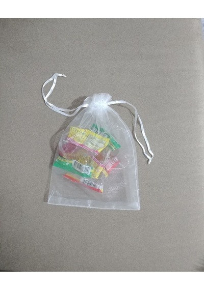 10 Adet Şeffaf Bez Kına Düğün Mevlüt Sünnet Hediye Kesesi Kese Çanta 18 Cm X 13 Cm
