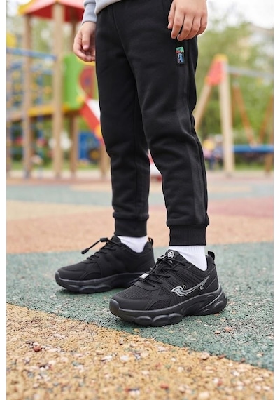 Pepino 2348 Anatomik Lastik Bağcıklı Kalın Taban Sneaker Çocuk Spor Ayakkabı Siyah