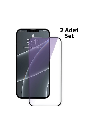 Baseus Apple Uyumlu   iPhone 13 Mini 0.3Mm Full Çerçeve Cam Ekran Koruyucu 2 Ad Siyah