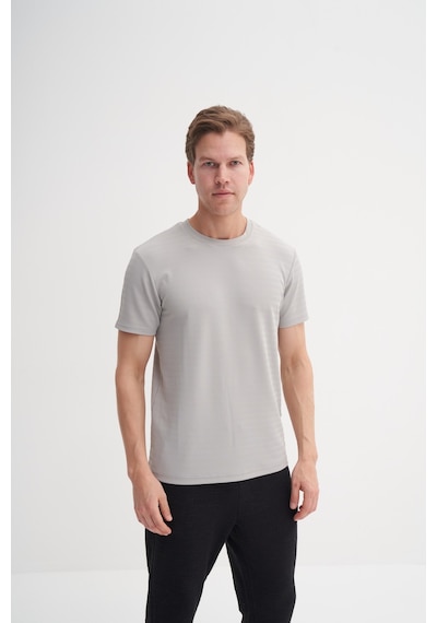 Cazador Bisiklet Yaka Erkek Açık Gri T-shirt 40470 Gri