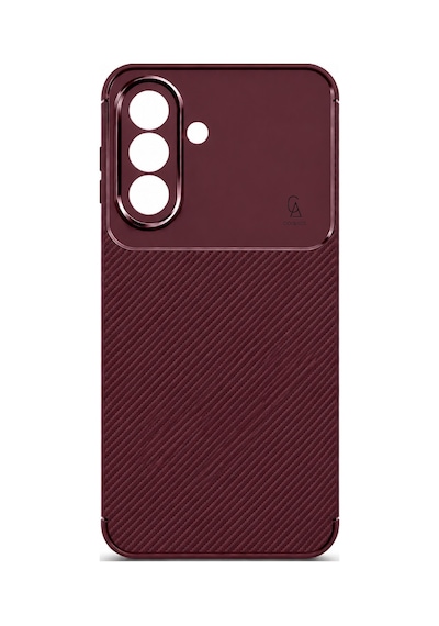 Samsung Galaxy A27 Uyumlu Kılıf Karbon Tasarım Kamera Korumalı Silikon Telefon Kılıfı Kapak Bordo