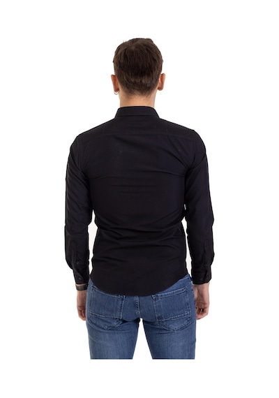 Erkek Slim Fit Dakron Yüksek Kalite Tam Kalıp Düğmeli Gömlek 2325 - Siyah