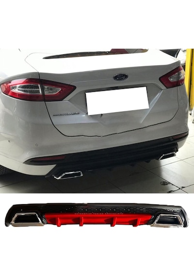 Ford Mondeo Mk4 Kırmızı Difüzör Çiftli Kare Egzoz Görünümlü D Tip Difizör