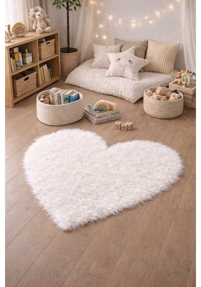 Lüx Kuzu Post Peluş Süet Taban İnce Halı Yumuşak Doku Premium Kalite Beyaz