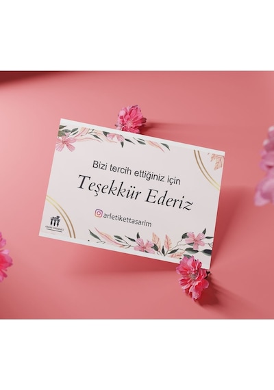 Kişiye Özel E-ticaret Teşekkür Kartı 5x8 Cm 100 Adet - Kadın Girişimci Amblemli