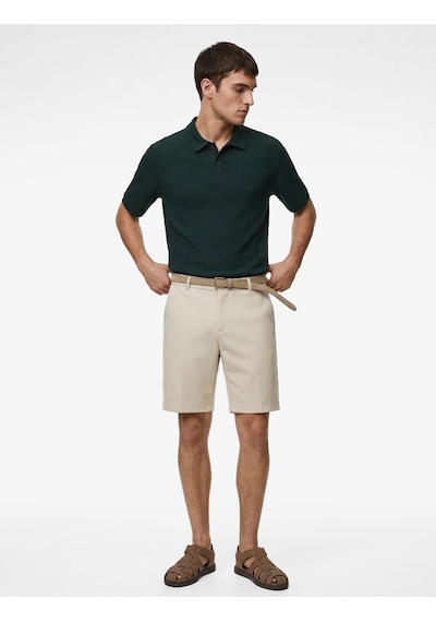 Koton Regular Fit Kısa Kollu Düğmeli Polo Yaka Tişört Yeşil 6sam10067mk