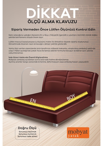 Full Ortopedik Natural Süper Bambu Yatak Çift Kişilik
