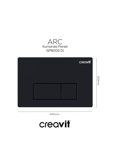 Creavit Arc Mat Siyah Boyalı Kumanda Paneli GP8002.01 Mat Siyah