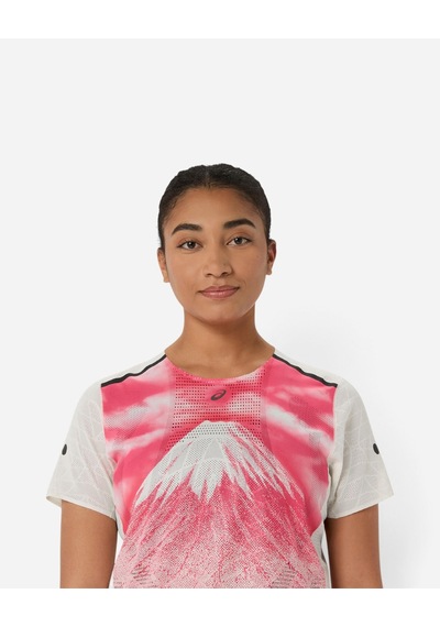 Asics Fujıtraıl Elıte Graphıc Ss Top Kadın Beyaz Kısa Kollu Tshirt 2012d484-100