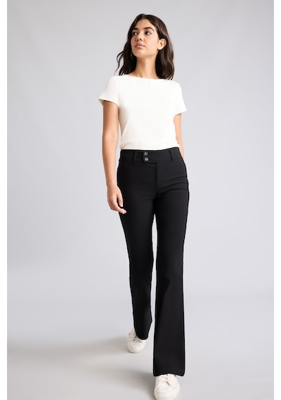 Defacto Çift Düğmeli Flare Fit Normal Bel Standart Boy Bengalin Pantolon G2313ax26aubk81 Siyah-bk81
