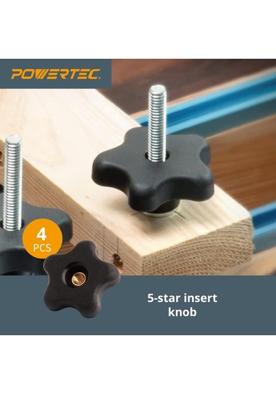 Powertec 71173 Düzenek Ve Sabitleme T-track Donanım Kiti, Düğmeli