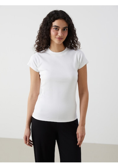 Lcw Modest Beyaz Dik Yaka Kadın Body