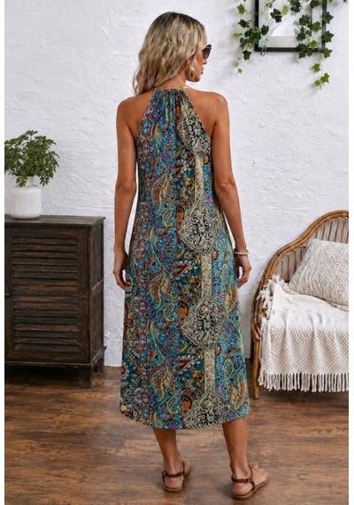 Efnaz Style Kadın Omuzlardan Açık Yakada Halka Detaylı Leopar Desenli Midi Süprem Elbise Yeşil Efnaz Style Kadın Omuzlardan Açık Yakada Halka Detaylı Leopar Desenli Midi Süprem Elbise Yeşil