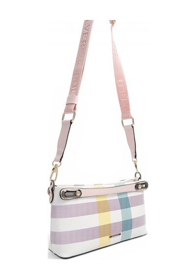 Silver & Polo Silver Polo Lila - Pembe Ekose Kadın Çapraz Çanta Sp1288