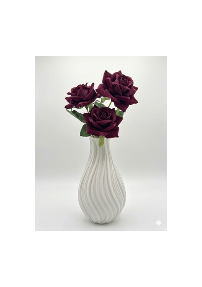 Modern Spiral Tasarım 3d Baskı Dekoratif Vazo 21 Cm Beyaz