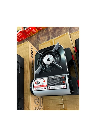 Senbang Camping Mini Portatif Gaz Ocağı 2.1 Kw Butan Kartuşlu Kamp Ocağı, Taşıma Çantalı Kompakt Piknik Ocağı Gri