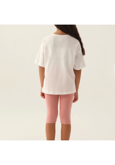 U.S. Polo Assn. U.s. Polo Kız Çocuk Flower 2'li Kapri Takım 1800 Krem Krem