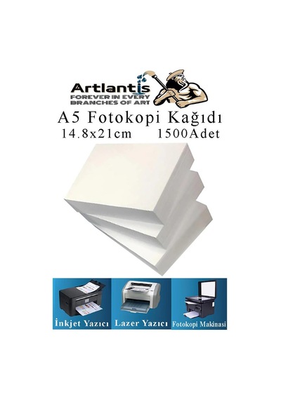 Fotokopi Kağıdı A5 80 Gr 500 Lü 3 Paket Fotokopi Kağıdı Lazer İnkjet Ve Fotokopi Makineleri İçin Uyumlu