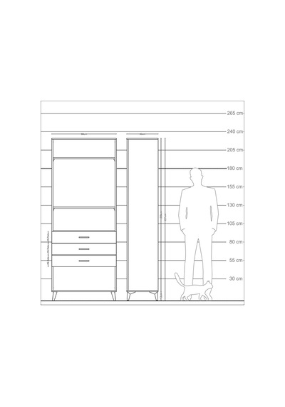 Arges Dolap 3 Raflı 3 Çekmeceli 88x30x221 Aytaşı-aytaşı Aytaşı
