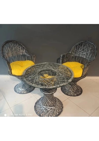 Fiberglassgarden Fiberglas Çay Seti (540978119) Beyaz - Siyah