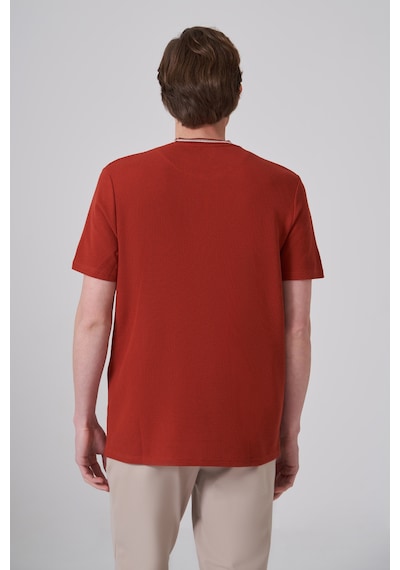 Morven Erkek Kiremit Trend Düz Penye Bisiklet Yaka T-shirt 26ys018012460 Kiremit