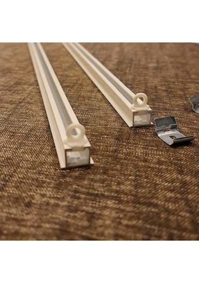 Tek Kanallı Beyaz Alüminyum Ray (Tekli Korniş) + Metal Portray (546633403)