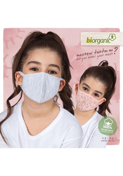 Bibaby Organik Maske 2li Kirpi Pembe - Kar Melanj- 3324 Pembe