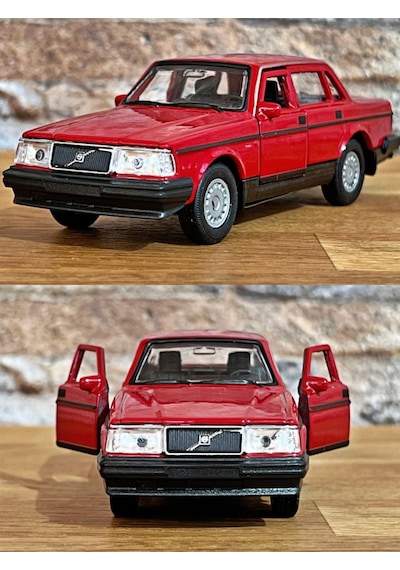 Volvo 240 Gl Çek Bırak Die - Cast Metal Model Araba - Kırmızı 11.5 Cm