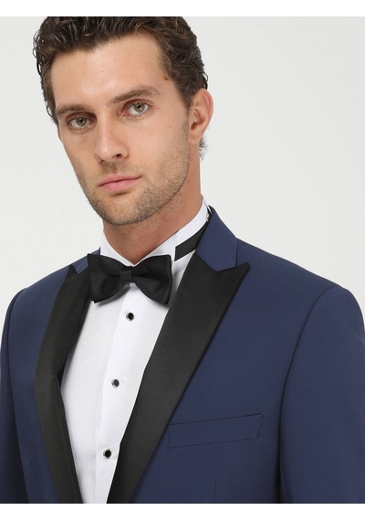 Kip Saks Düz Slim Fit Demonte Yaka Dokuma Y Smokin Takım Elbise Çok Renkli