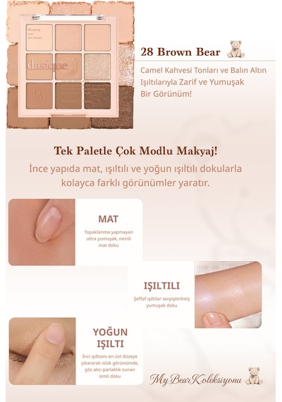Dasique Mat Ve Işıltılı Renk Seçenekleri Sunan Far Paleti Shadow Palette 28 Brown Bear 28 Brown Bear