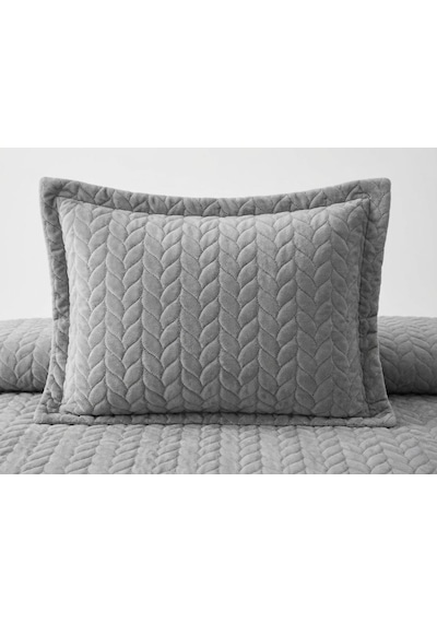 Süet Başak Çift Kişilik Yatak Örtüsü 260x240 Gri
