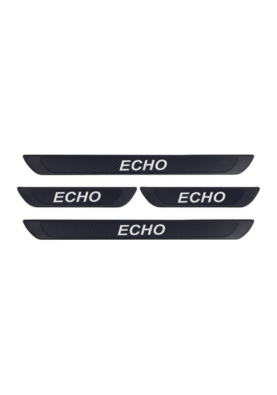 Geely Echo 2008-2012 Modeller Old Karbon Kapı Eşiği 4 Parça Krom Yazılı