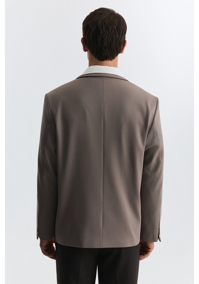 Antioch Relax Fit Kruvaze Erkek Blazer Ceket Açık Vizon