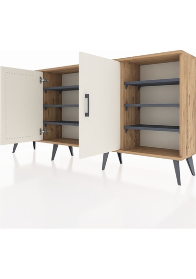 Arges Konsol 9 Raflı 2 Kapaklı 176x30x83 Çam-aytaşı/antrasit Aytaşı/antrasit Arges Konsol 9 Raflı 2 Kapaklı 176x30x83 Çam-aytaşı/antrasit Aytaşı/antrasit