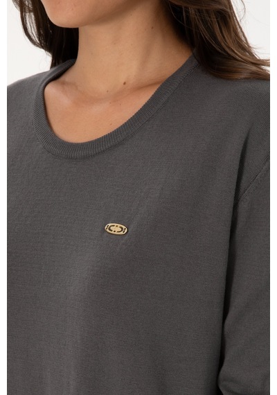 U.S. Polo Assn. Kadın Gri Bisiklet Yaka Basic Kazak 50307735-VR024