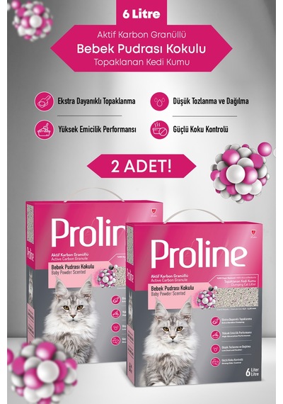 Bebek Pudrası Kokulu Kedi Kumu 2x6lt. - 905107973