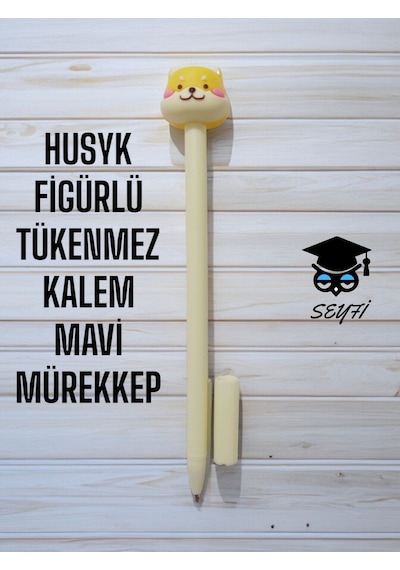 Husyk Figürlü Tükenmez Kalem Mavi Mürekkep Siyah