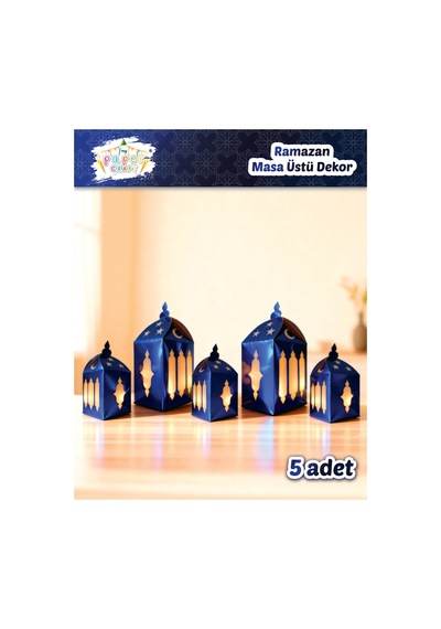 2 Paket Masa Üstü Dekor Ramazan Temalı Lacivert - Parti Süsü 0 - 99