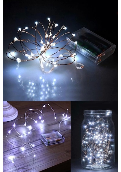 Peri Led Işık 10 Metre Beyaz Dekor Lambası 100 Ledli Gün Işığı