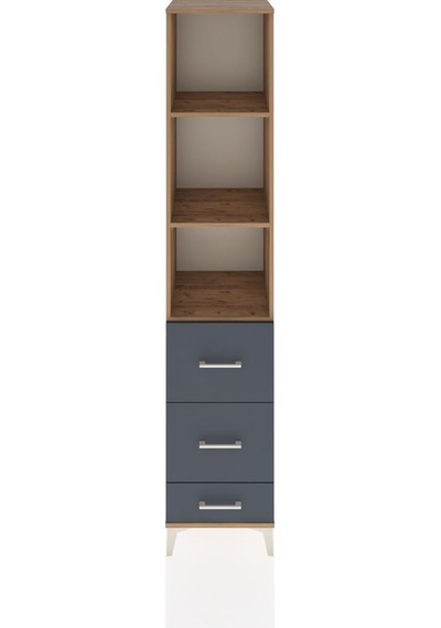 Hyperion Dolap 3 Raflı 3 Çekmeceli 44x44x221 Çam-antrasit Çam