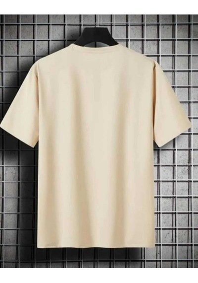 Kozia Outdoors Malkoçbey Siyah Baskılı Oversize Unisex Basic O Yaka T-shirt Bej