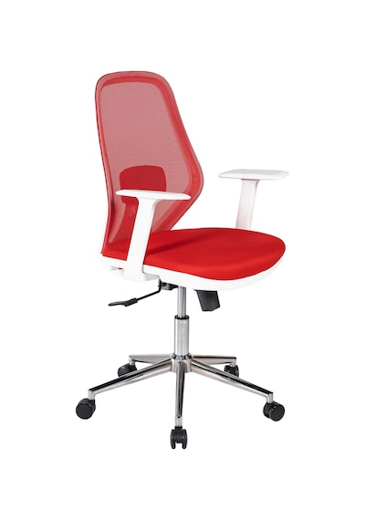 Ofisbazaar Dali Beyaz Fileli Çalışma Koltuğu Ergonomik Şef Ve Toplantı Koltuğu Kırmızı Kırmızı