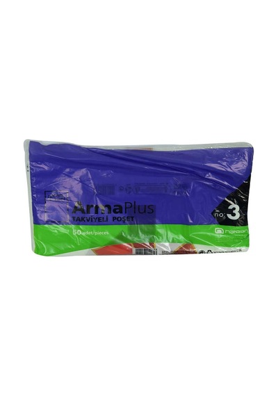 Armaplus Takviyeli Çanta Poşet Desen Renk 30x45 50 Adet No:3