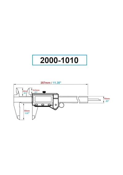 Dasqua 2000-1010 200Mm Mavi Lcd Ekran Dijital Kumpas Ip54 Koru