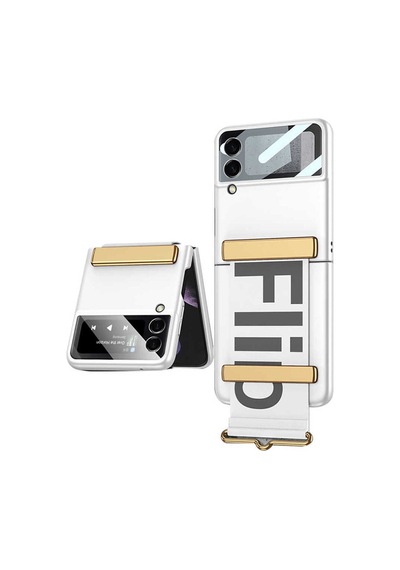 Galaxy Z Flip 3 Kılıf Zore Flio Kıpta Kapak Gümüş