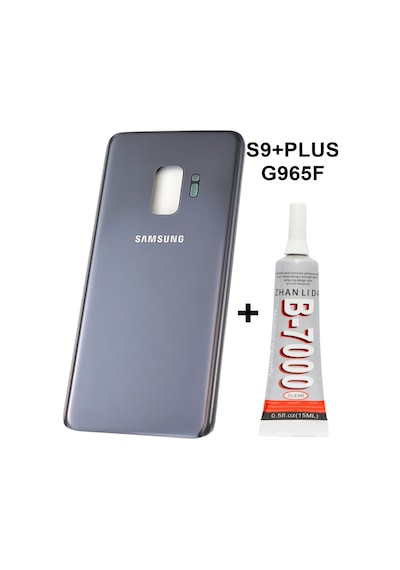 Samsung Galaxy Uyumlu S9+plus G965f Arka Cam Batarya Pil Kapağı Gri+yapı