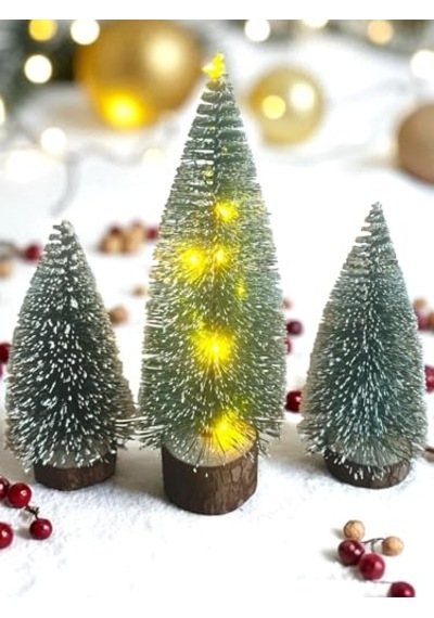 1 Adet 20 Cm Kendinden Gün Işıklı + 2 Adet 15 Cm Yılbaşı Çam Ağacı