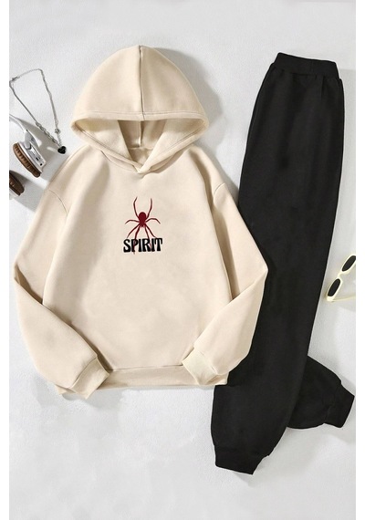 Uyguntarz Çocuk Spirit Baskılı Eşofman Takımı Bej