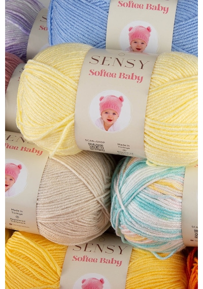 Sensy Softee Baby El Örgü İpi Battaniye İpi Bebek İpi Hırka Kazak İp Yelek İp Atkı Bere Siyah 5 Adet